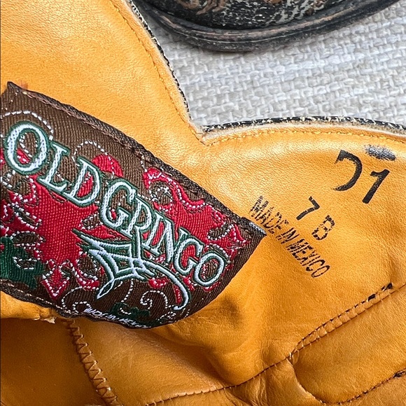 Old Gringo Little G Heart Crackle Distressed Leather Western Boots Size 7 - Picture 13 of 16